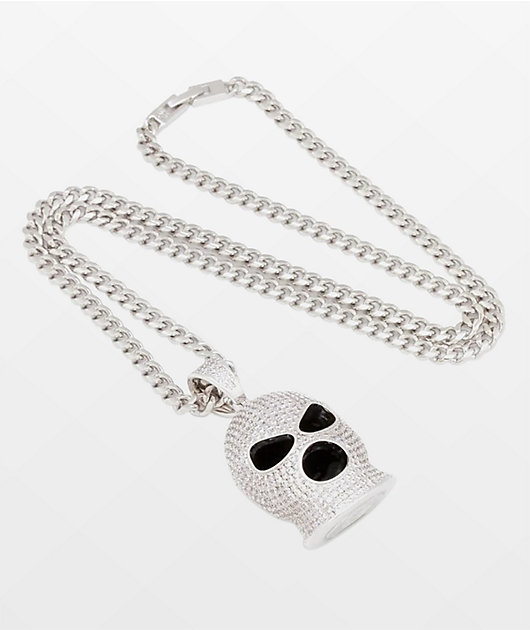 King Ice Ski Mask 20" Silver Necklace